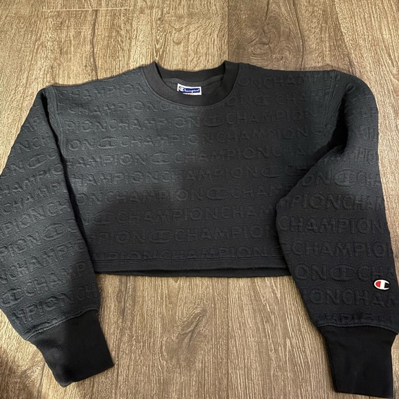 Champion Dark grey Cropped Crewneck Sweatshirt(Small) - Picture 3 of 3